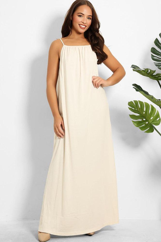 Strappy Low Back Cotton Maxi Sun Dress