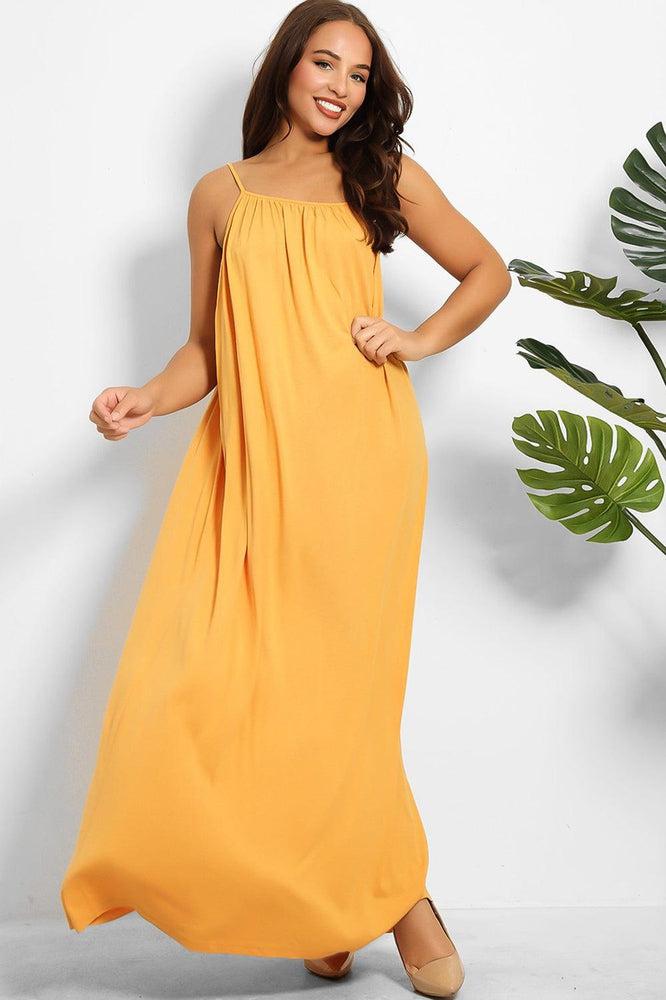 Strappy Low Back Cotton Maxi Sun Dress