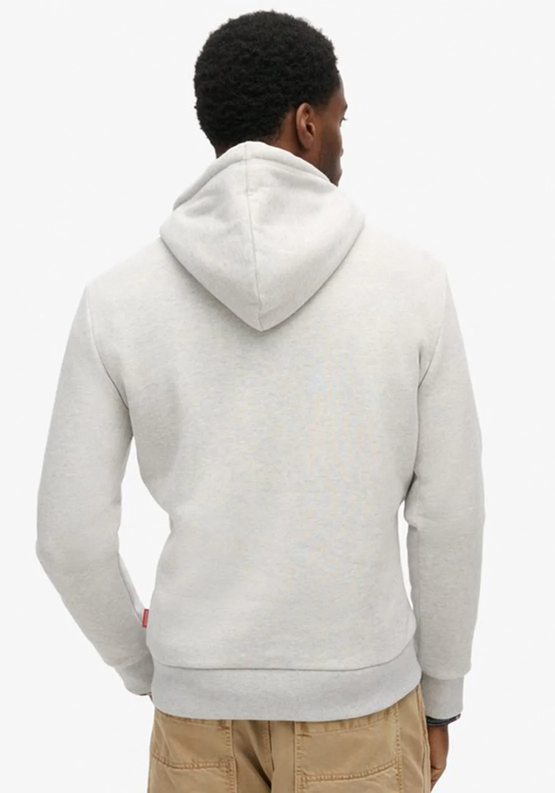 Superdry Duo Vintage Logo Hoodie, Glacier Grey Marl