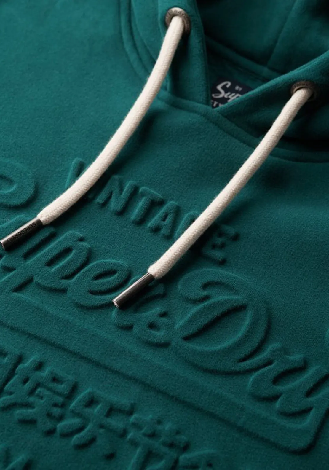 Superdry Embossed Vintage Logo Graphic Hoodie, Furnace Green