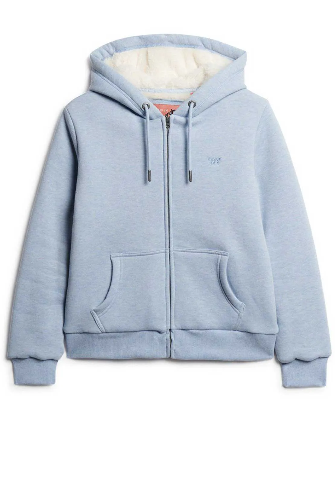 Superdry Essential Borg Lined Zipped Hoodie, Blue