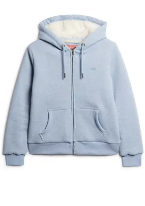 Superdry Essential Borg Lined Zipped Hoodie, Blue