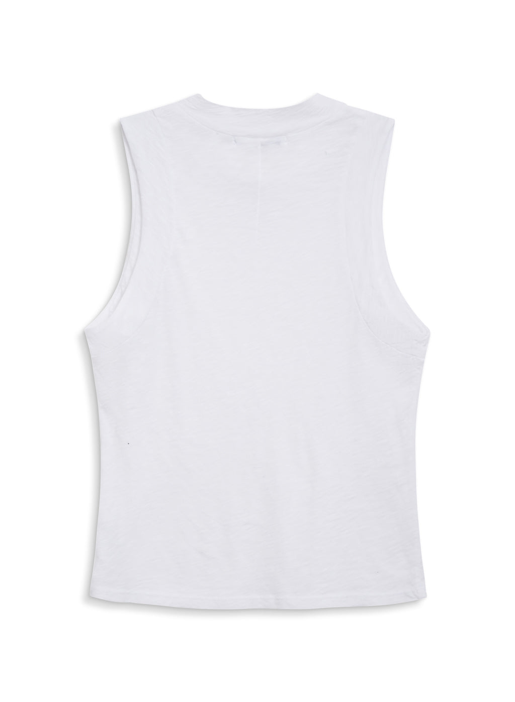 Supima Slub Sleeveless Mock Neck Top in White