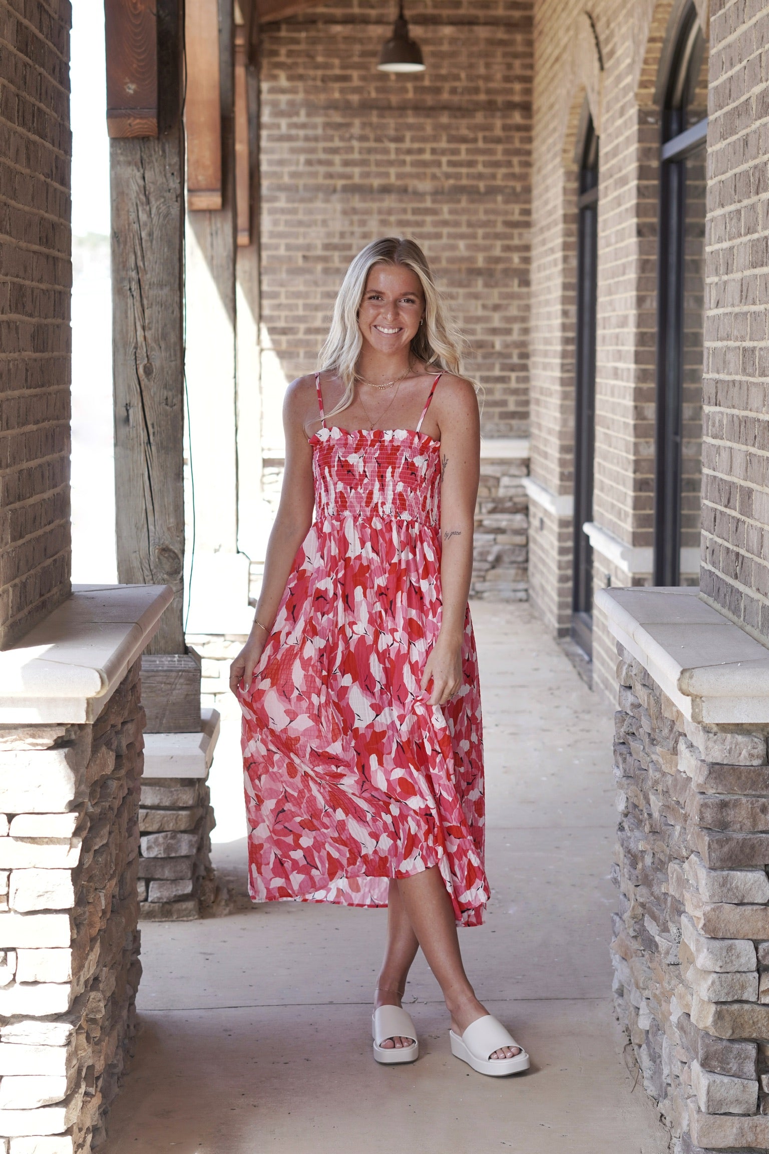 Sweet Summertime Hot Pink Midi Dress