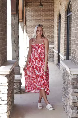 Sweet Summertime Hot Pink Midi Dress