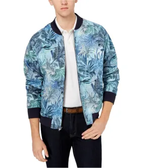 Tallia Mens Modern-Fit Tropical Print Bomber Jacket