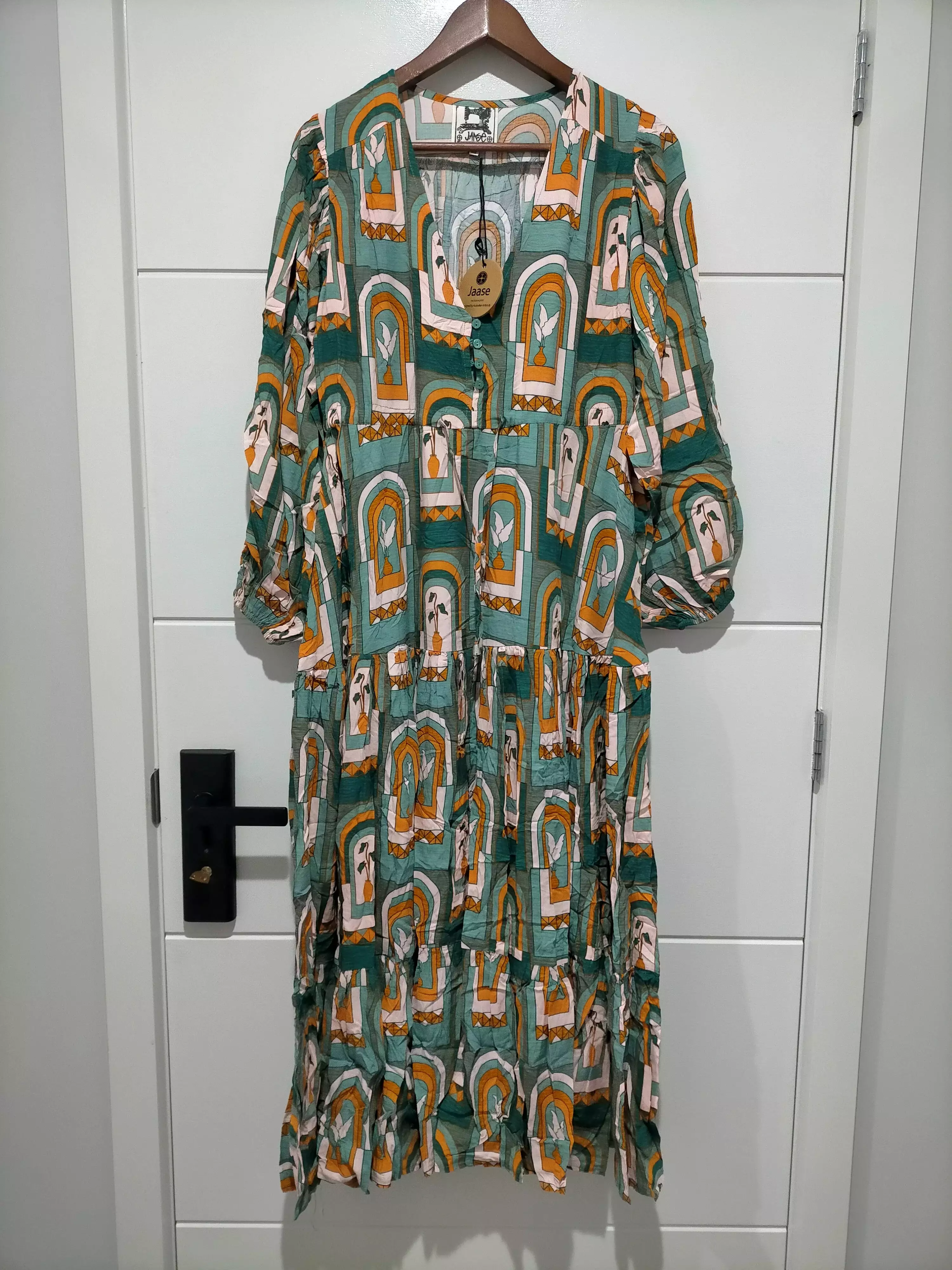 Teresa Maxi Dress Emerald Arches Print