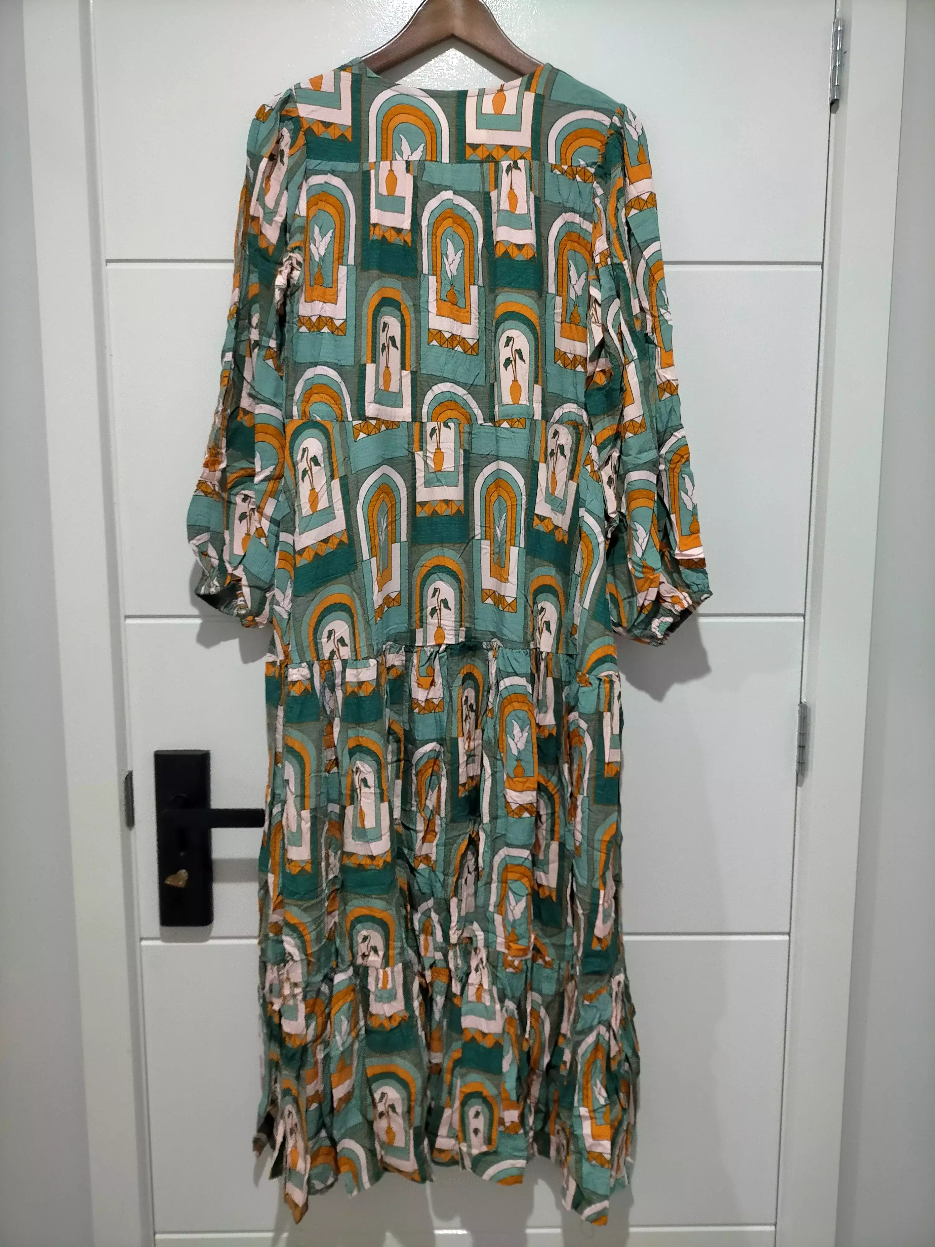 Teresa Maxi Dress Emerald Arches Print