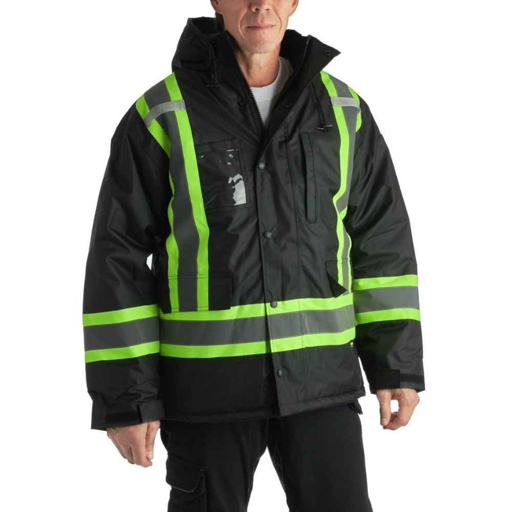 Terra Hi-VIS Lined Safety Winter Parka 116504 - Black