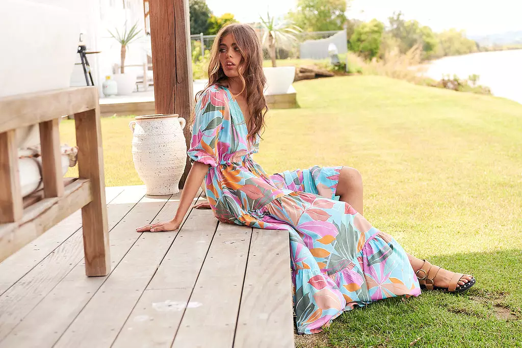 Tessa Maxi Dress Kiawah Print