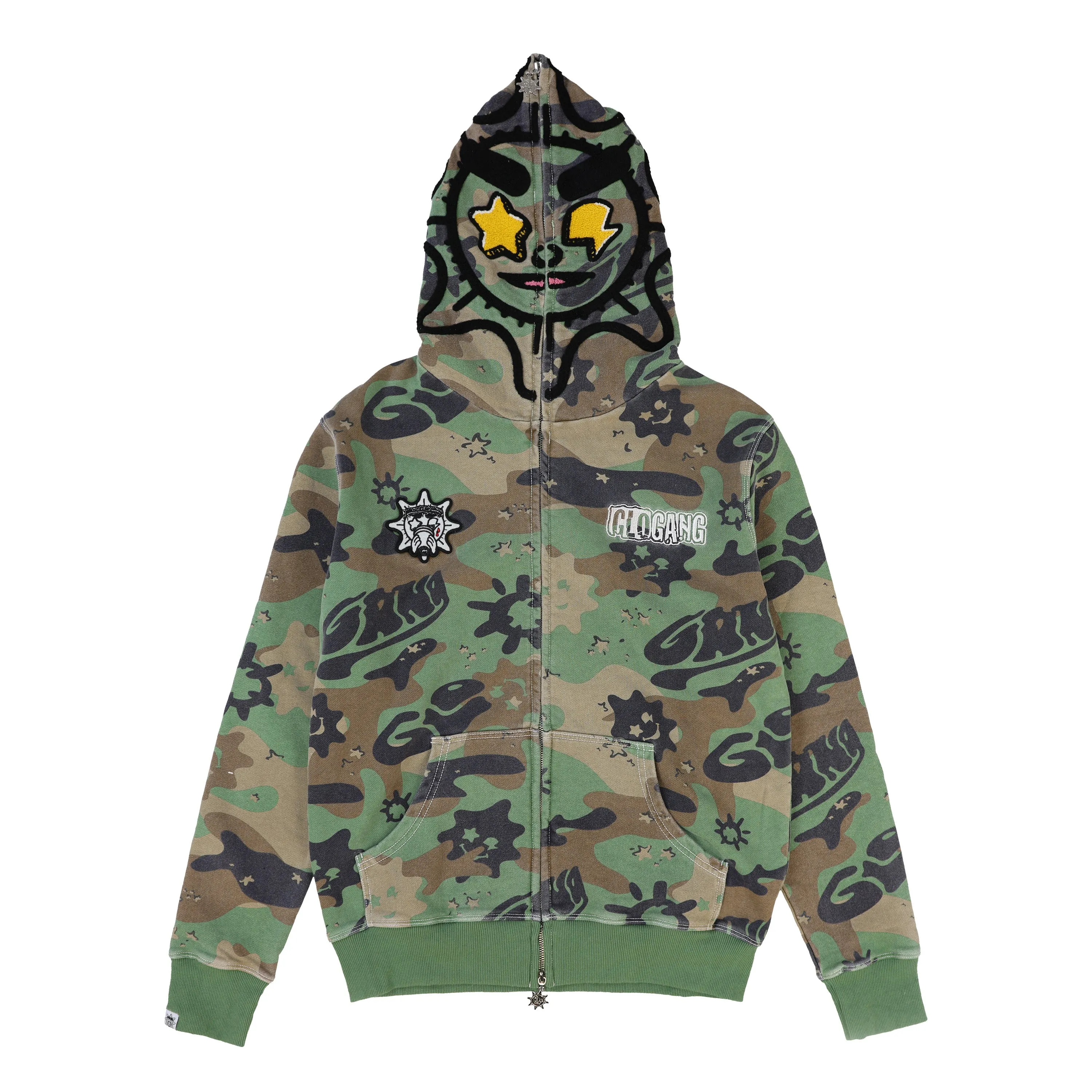 The Glory Full Zip Hoodie (Green Wash Camo)