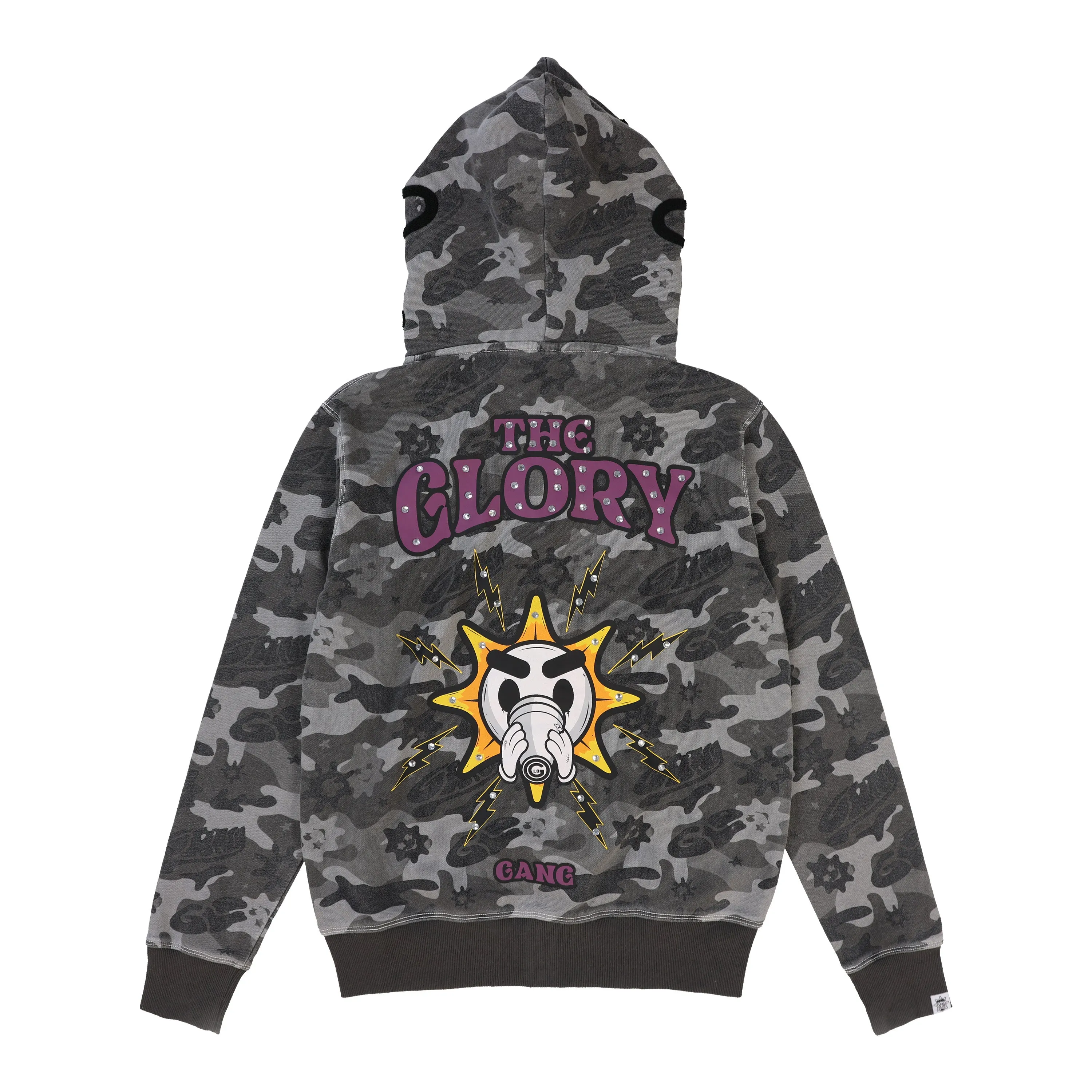 The Glory Full Zip Hoodie (Grey Wash Camo)