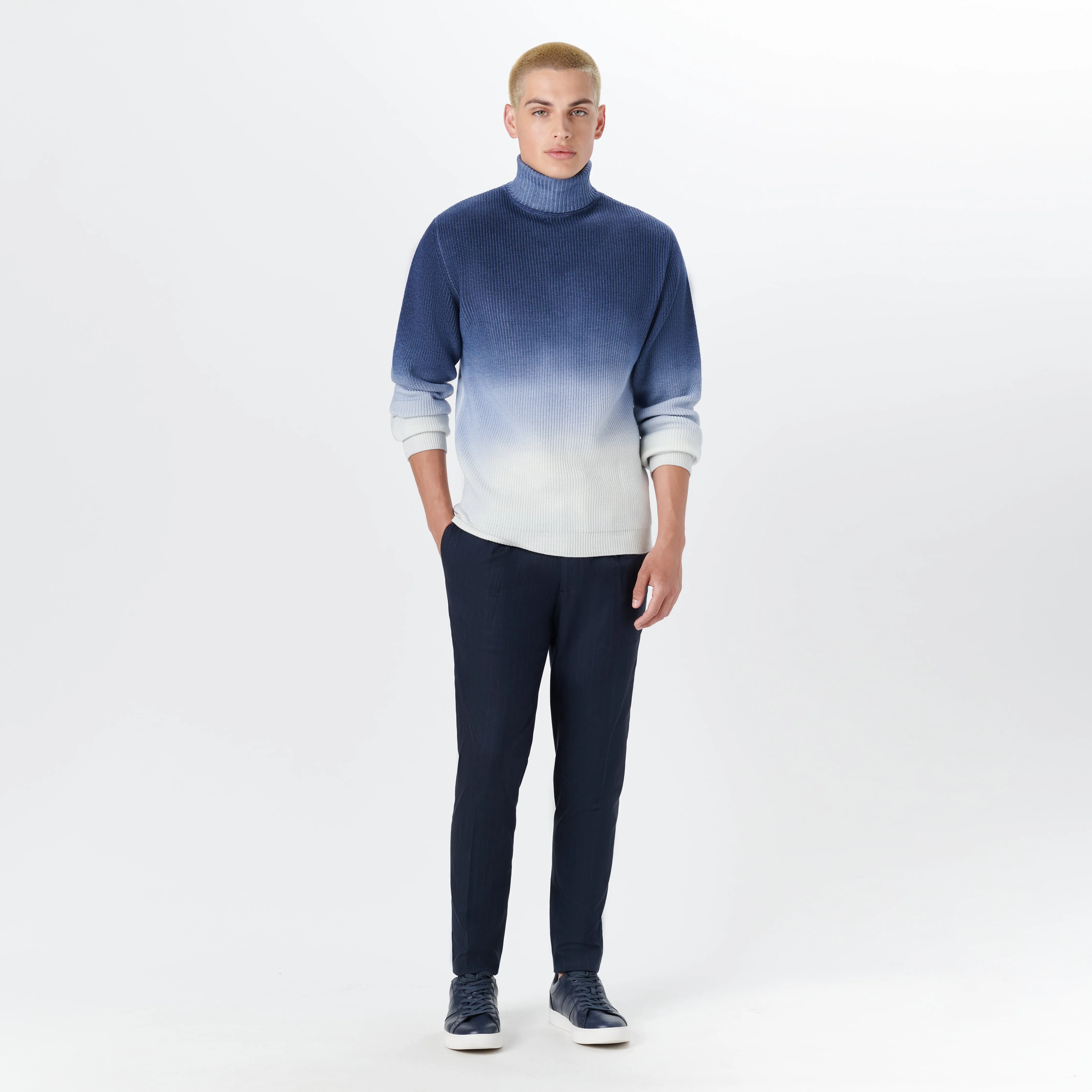 Turtle Neck Dip Dyed Ombre Sweater