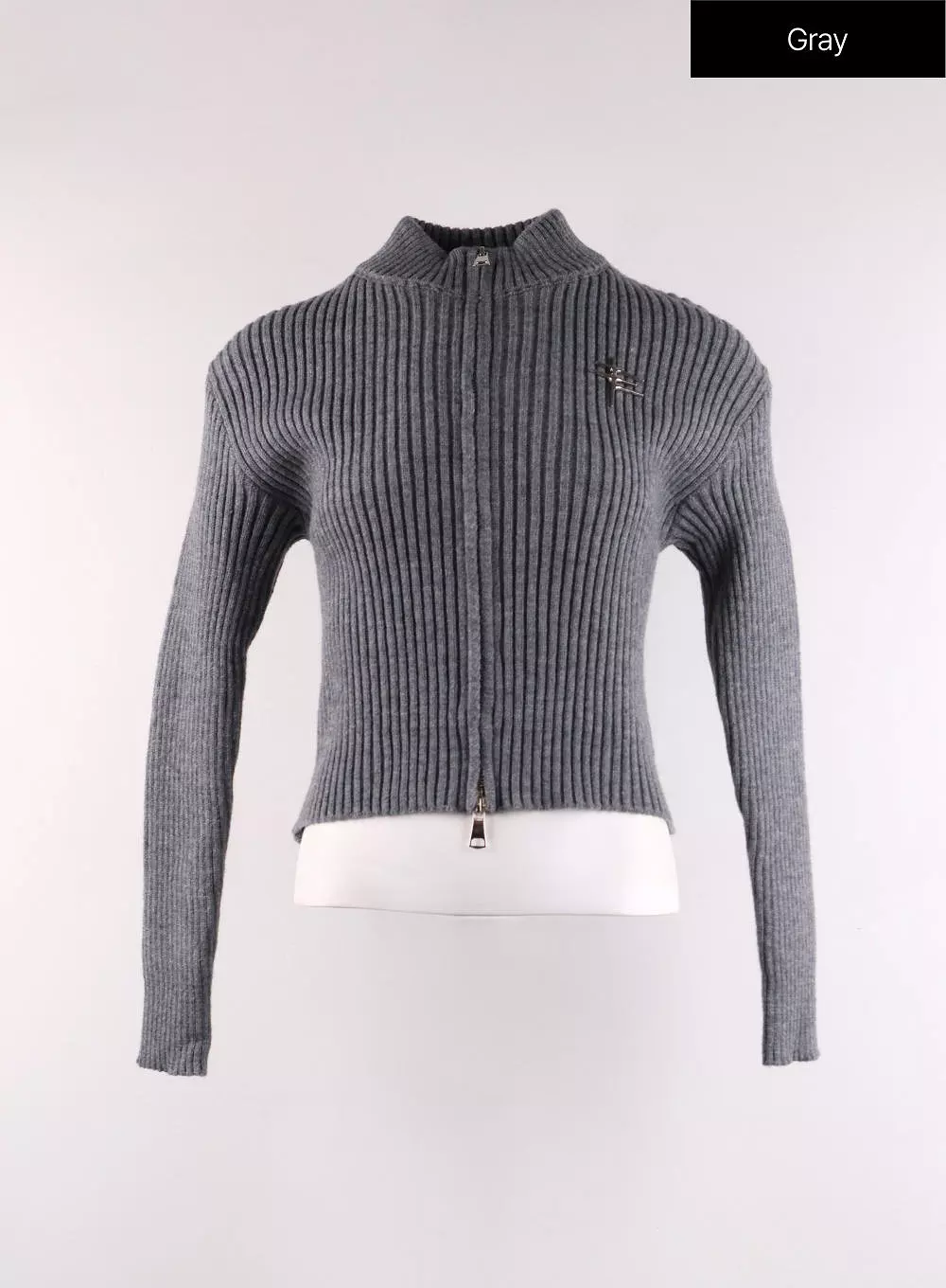 Turtle Neck Knit Zip Up Sweater CF405