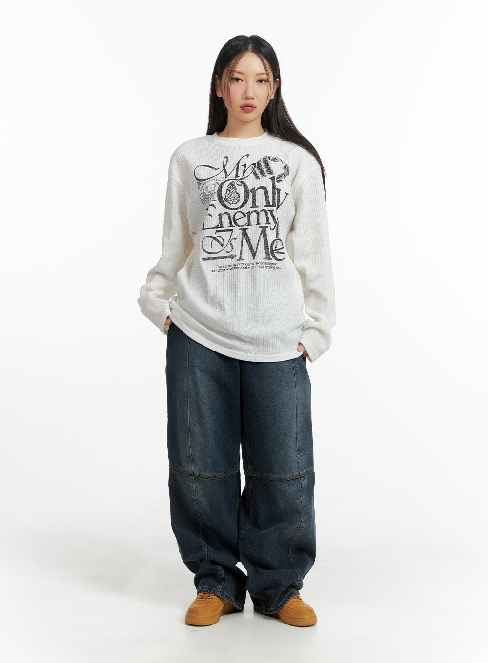 Unisex Graphic Lettering Long Sleeve CM418