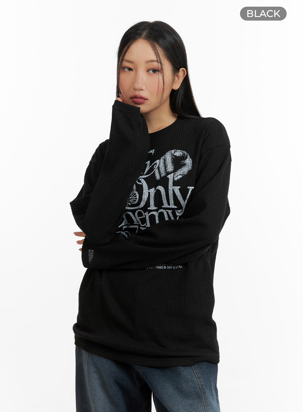 Unisex Graphic Lettering Long Sleeve CM418