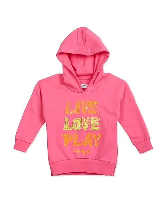 U.S. Polo Assn. Kids Long Sleeve Graphic Print Hooded Sweatshirt