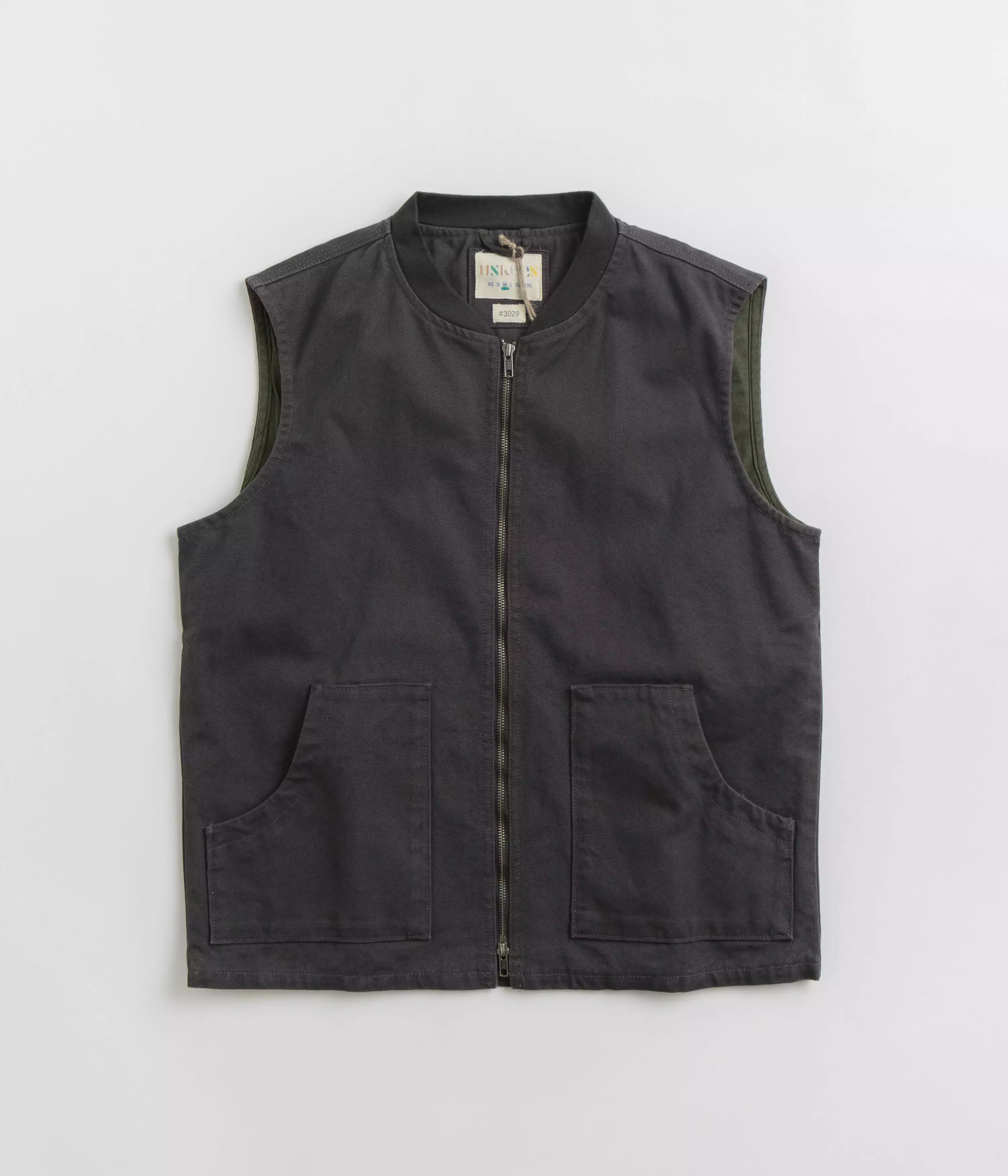 Uskees 3029 Patch Pocket Canvas Vest - Charcoal