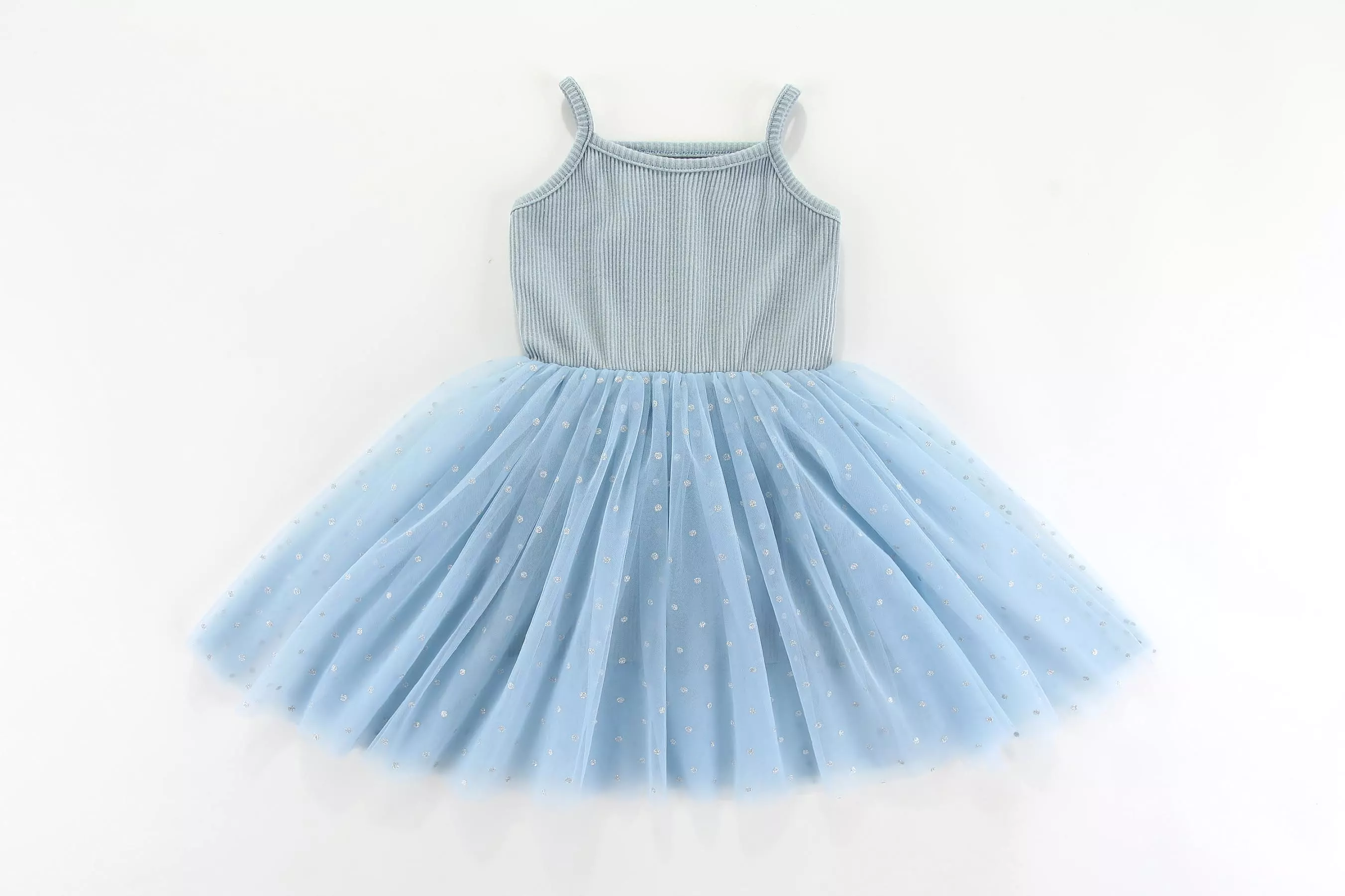 Valentina Tutu Dress - BLUE SILVER DOTS