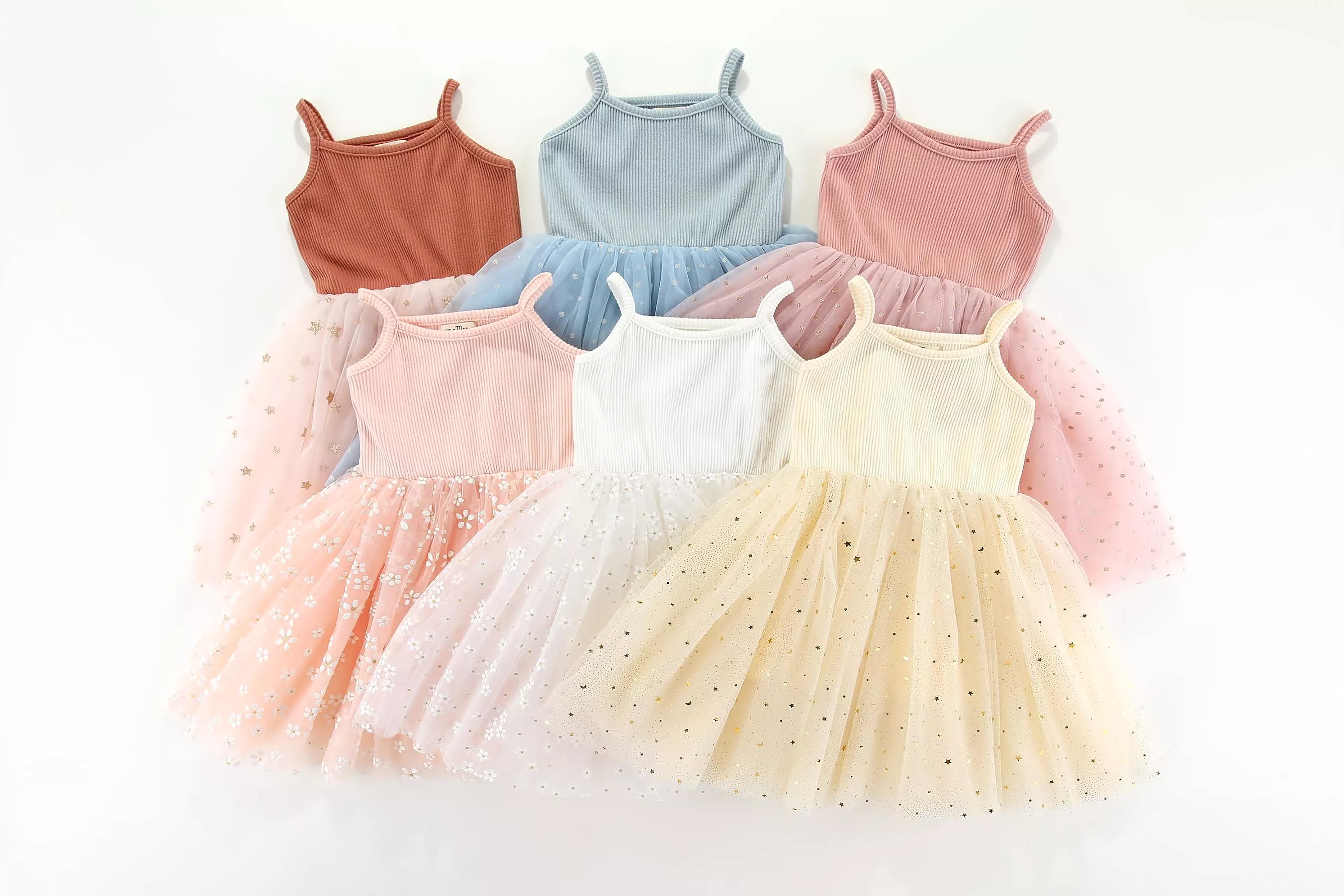 Valentina Tutu Dress - PINK LIGHT FLOWERS: 0-6M, 6-12M, 1-2Y, 2-3Y, 3-4Y, 4-5Y, 5-6Y, 6-8Y