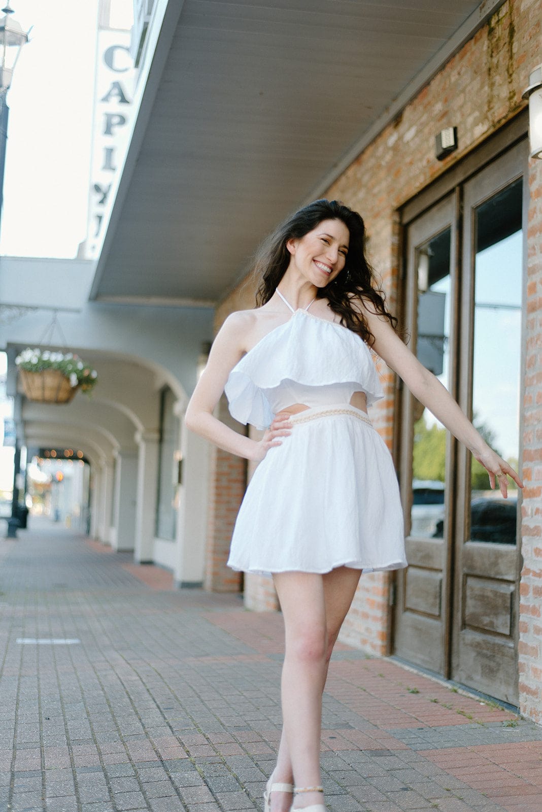 White Rope Detail Cut Out Dress