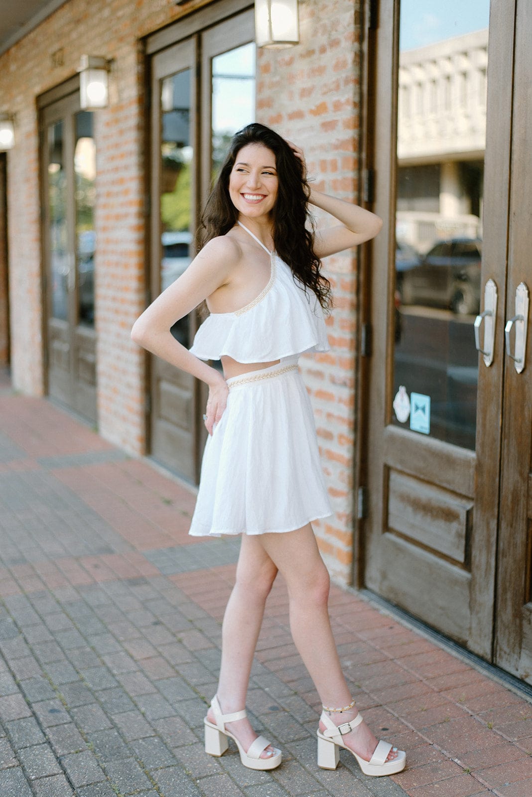 White Rope Detail Cut Out Dress