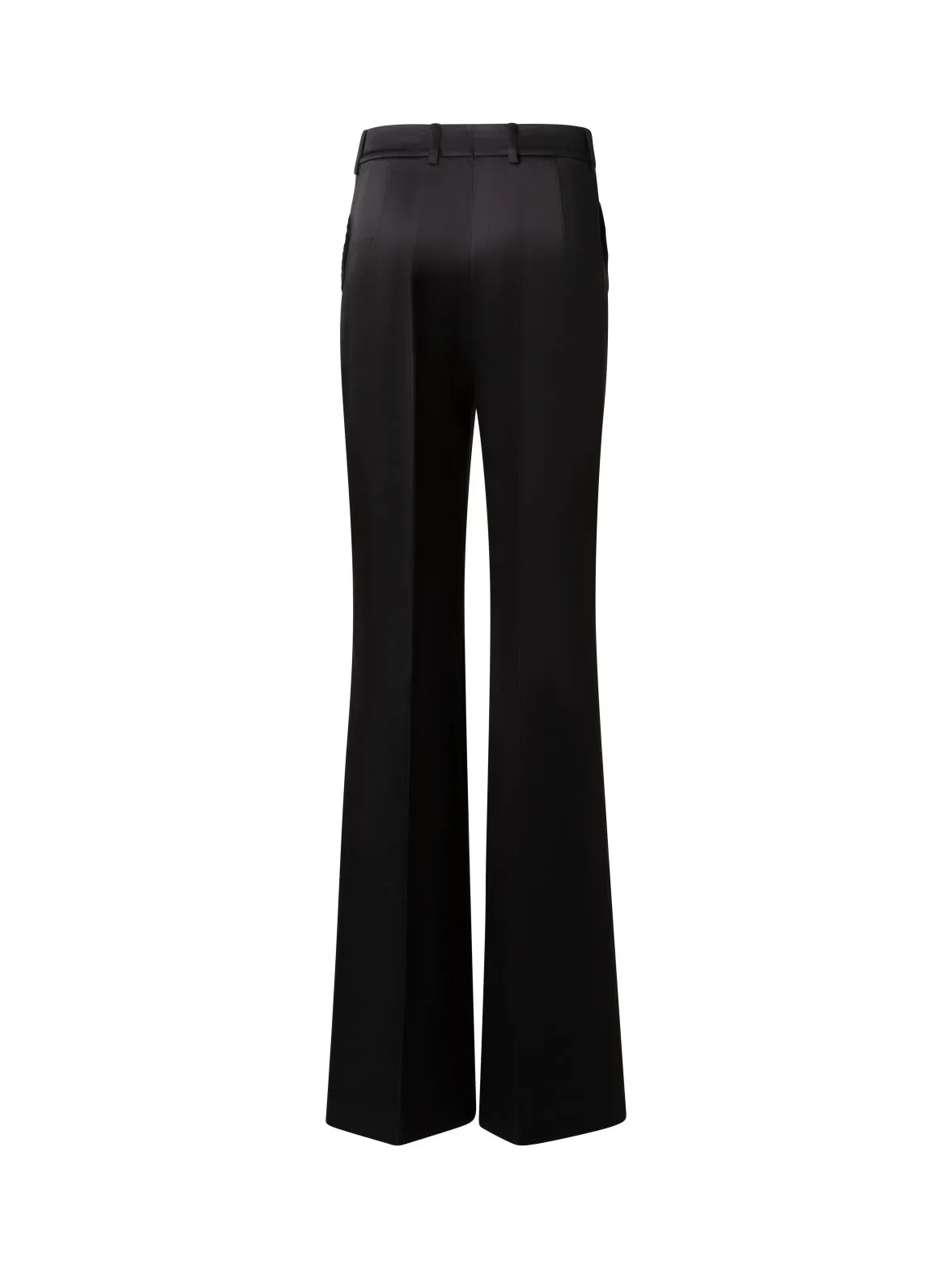 Wide Straight Leg Pants in Wool Satin