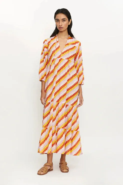 Zig Zag cotton voile dress