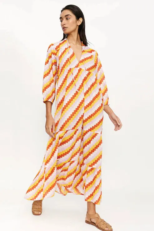 Zig Zag cotton voile dress